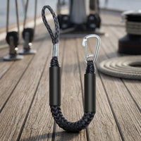 Elastic Bungee Dock Line with Snap Hook Bungee Dock Line Braided Mooring Rope Heavy-Duty for Kayakers