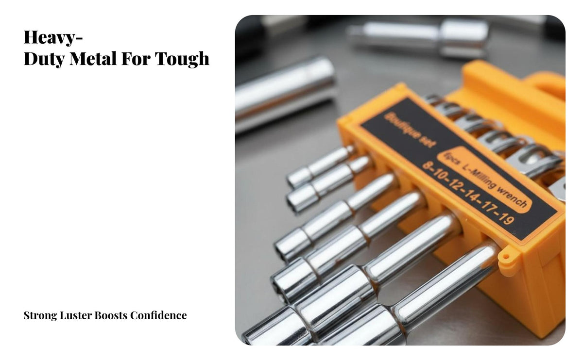 Chrome Vanadium Steel Through-Hole Elbow Wrench High Hardness Through-Hole Wrench Set Increased Twisting Force for Mechanics, Tight Areas
