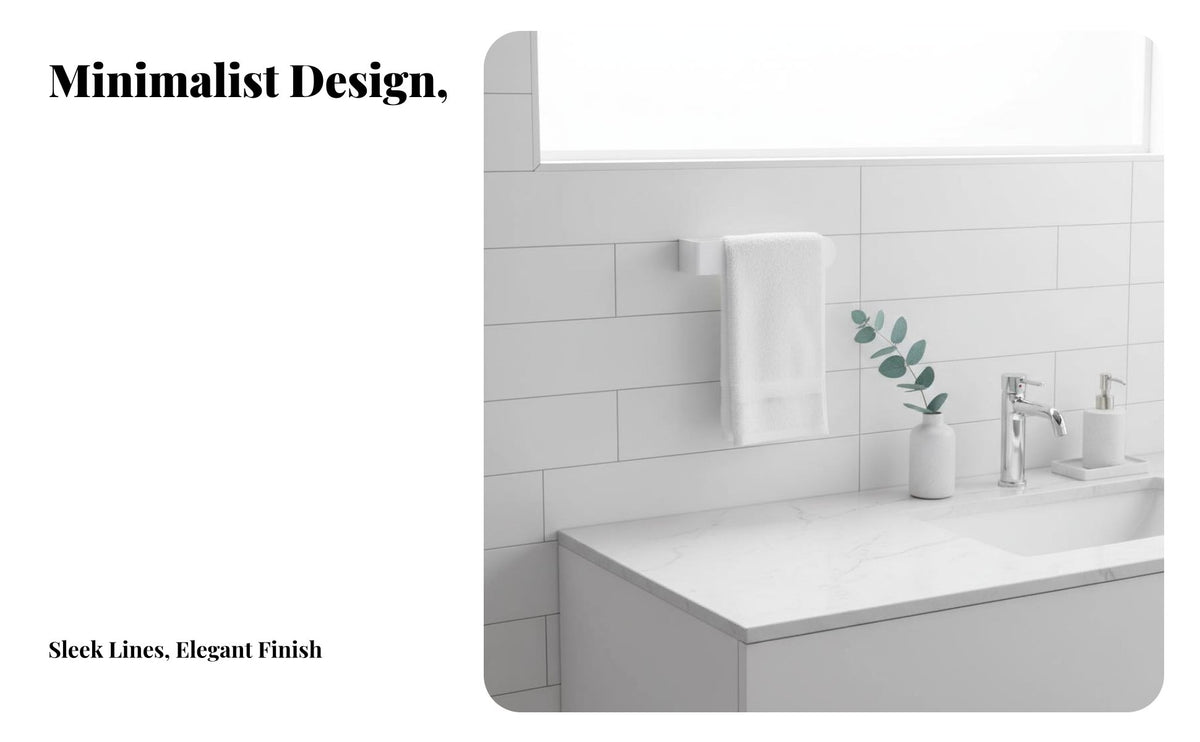 No-Drill Installation Self U-Shaped Bar Renter Friendly U-Shaped Bar Waterproof Towel Holder Minimalist Design for Homeowners, RV Owners, Students, Laundry Room, Kitchen, Cabinet Door
