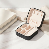 Travel Jewelry Case Lightweight Zippered Jewelry Box Soft for Travelers, Suitcase, Handbag