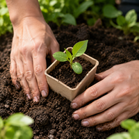 Seedling pots 6cm pulp paper 90-piece set for direct planting biodegradable seedling pots for home gardening