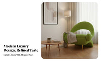 Light Luxury Design Oversized Single Sofa Modern Aesthetic Shell-Shaped Armchair Soft Upholstery Accent Chair Ergonomic Backrest for Apartment Dwellers, Interior Designers, Living Room, Balcony, salon, Reception Area