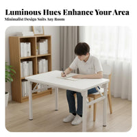 Space-Saving Foldable Computer Desk adaptable Rectangular Folding Table Portable Workstation Sturdy Frame for Students, telecommuting Workers, Apartment Dwellers, Dorm Room, Home Office, Bedroom, RV