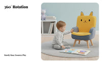 Removable and cleanable Cover rotate stuffed cub Chair Cute creature Design stuffed cub Chair High support Toddler Armchair Lightour teamight for Toddlers, Preschoolers, Parents, Bedroom, Playroom, study corner, Living Room