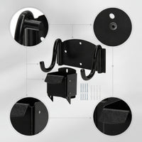 Space-Saving Unicycle Storage Bracket Matte Black Unicycle Wall Mount Indoor Bike Wall Mount Textured for Garage, Workshop