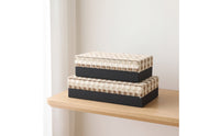 Storage Box with Lid Rigid Lidded Organizer Compact Rectangular Bin with Lid for Dressing Table, Bedroom