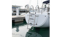 Folding Boat Ladder Compact Storage Stainless Steel Marine Ladder Non-Slip Steps for Yacht, RV, Swimming