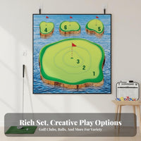 Parent-Child Interaction Child S Golf Mat Set Family Fun Child S Golf Toy Set Portable for Children, Families, Outdoors, Backyard