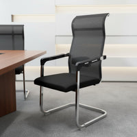 Cantilever Frame Office Chair Modern Minimalist Mesh Back Sled Base Chair Ergonomic Computer Armchair for Students, Conference Room, Reception Area