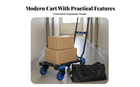Foldable Hand Truck Adjustable Telescopic Handle Folding Hand Truck Versatile Foldable Moving Trolley for Homeowners, Outdoor, Travel, Shopping