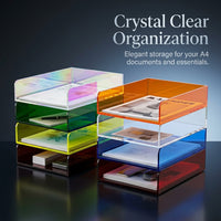 Clear Acrylic File Holder Office Organizer, Single Tier Desktop Rack for Desk, A4 Document Storage for Study Room and Professionals