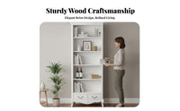 Vintage & design Narrow Hutch Cabinet Freestanding bookshelf Space-Saving Design shelving individual individual Two-Door Cupboard for Book Lovers, Apartment Dwellers, Living Room, Home Office, Bedroom, Hallway