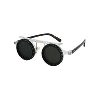 Adjustable ND Lens Sunglasses Protection Polarized Variable Tint Sunglasses Blue Light Blocking Light Round Steampunk Glasses for Driving, Fishing