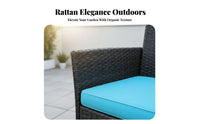 3 Pieces Waterproof 3-Piece Wicker Chat Set UV-Resistant 3-Piece Wicker Seating Group space-efficient Design Outdoor Furniture Sturdy and long-lasting for Apartment Dwellers, Homeowners, two people, Balcony, Patio, Garden, Backyard