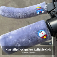 Winter Bike Handle Warmers Cold-Resistant Winter Bike Grip Covers Warm Keeping Fleecy Handlebar Grips for Motorcycle Riders, Men, Outdoor Riding