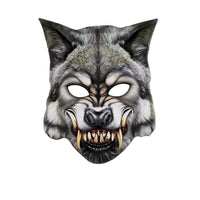 Wolf Face Covering Snarling Canine Head Face Covering Universal Fit for Teens, Carnival