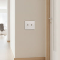 Double Toggle Switch Polycarbonate Thermoplastic Light Control Switch with Faceplate Two-Gang Wall Plate 20A Smooth Finish