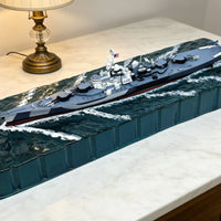 BB6868 Warship Figurine Completed Model 1:1000 Warship Model Desktop Display Naval Decor for Collectors, Desk