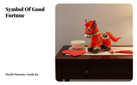 Year of the Horse Symbol Festive Design Chinese Astrological Horse Stuffed Red Horse Stuffed Toy Soft Material for Friends