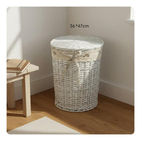 Natural Material Bamboo Basket Multi-Purpose Handwoven Rattan Clothes Basket Stylish Design Wicker Storage Bin Removable Liner Bags for Students