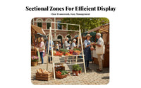 Portable Mobile Vendor Booth Heavy Duty Wrought Iron Stall Shelf Weather Resistant Promotional Sales Rack Wide Countertop for Street Vendors, Small Business Owners, Event Promoters, Night Markets, Trade Exhibit S, Festivals, Shopping Malls