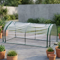 Mini Greenhouse with Stainless Steel Frame for Garden Plants, Small Green House with Waterproof PVC Cover, Portable Plant Protection, Patio Use