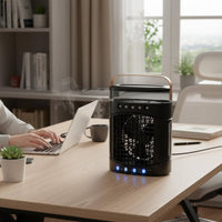 Desktop Misting Fan Versatile Function Personal Cooling Fan 120° Wide-Angle Air Circulation Mini Cooling Refrigeration Unit for Office, Bedroom