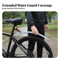 Retractable Bike Mudguard Easy to Install Bike Mudguard with Taillight Foldable Cycle Spray Guard Universal Fit for Rainy Days