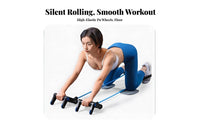 4 Wheel Abdominal Wheel Silent Function Abdominal Exercise Wheel Foldable Press-up Stand Non-Slip Grip 2 in 1 Midsection Fitness