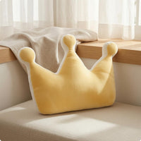 White Trim Crown-Shaped Cushion Padded Support Pillow