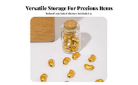 Gold Bean Storage Bottle Miniature Size Mini Glass Bottle Small Glass Container Reusable Mini Cork Plug Vials for Presentation