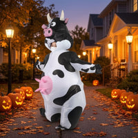 Inflatable Cow Costume Novelty Cow Pump up Costume Waterproof for Halloween