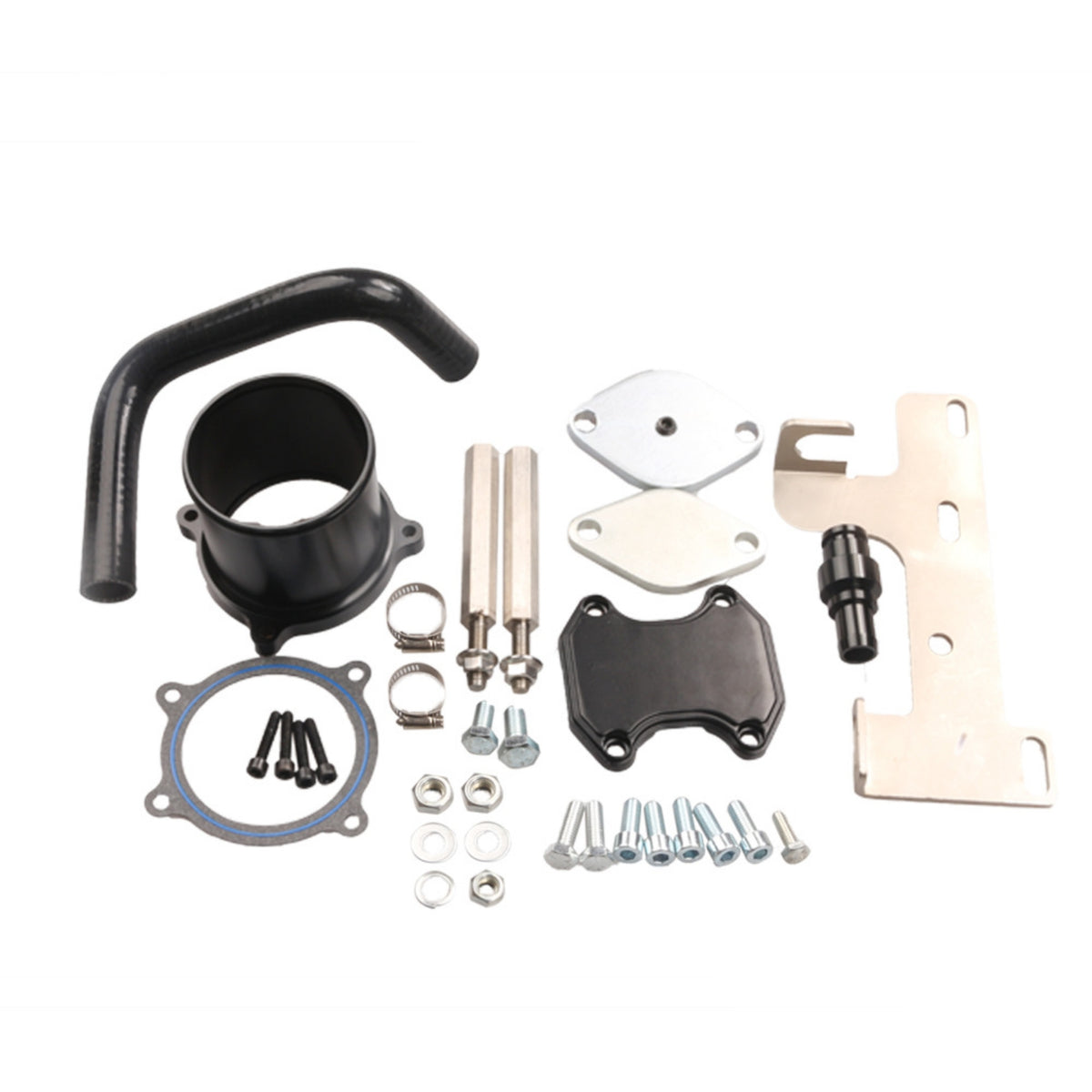 Aluminum Alloy EGR Cooler Delete Kit Stainless Steel Throttle Valve Delete Kit Black