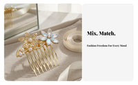 Decorative Hair Comb Foliage and Flower Design Crystal Hair Comb Shimmering Crystal S Elegant Design for Nuptial Celebrant