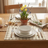 4 Pieces Easter Placemat Heat Insulating Printed Linen Table Mat Festive Design Bunny Pattern Dining Mat for Home Decor Enthusiasts, Kitchen