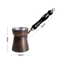 Mother-of-Pearl Inlay Handmade Copper Cezve Oxidized Finish Turkish Cezve Silver Interior Turkish Coffee Pot Long Angled Handle