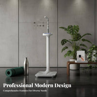 Digital Height Weight Scale Voice Broadcast Stadiometer Scale Large LED Display Acoustic Body Composition Analyzer for Adults, Hospital, School, Gym