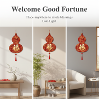 Gourd Fu Character Wall Hanging Decor with Tassel for Living Room Entrance