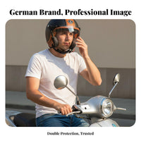 Half Shell Helmet with Visor 3C Certified 3/4 Open Face Helmet Unisex Shielded Headwear for Town Cyclists, Commuters, City Riding, Street Biking