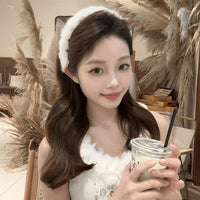 秋冬豹纹毛绒发箍女2025新款洋气时尚发捆高颅顶头箍外出百搭发饰