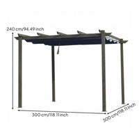 Freestanding Yard Awning Outdoor Structure Garden Gazebo Sun Shade Canopy Adjustable Retractable Shelter Water Resistant for Family Gatherings Parties Backyard Relaxation