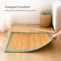 Pet Cooling Bamboo Mat for Dogs and Cats, Chew-Resistant Summer Sleeping Pad