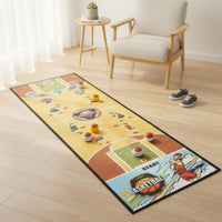Basketball Play Mat with Game Pieces Playful Basketball Game Mat Sports Rug Interactive Toy Fun for Children, Playrooms