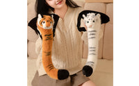 Soft Tiger Tail with Waist Strap Striped Wearable Tiger Costume Prop Authentic for Kids, Entertainers