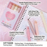 Highlighter Set with Slanted Students, Fluorescent Marker Pen for Note Taking and Journaling, Assorted of 4 Non-Erasable