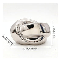 Ceramic Tissue Box Holder Decorative Knot Tissue Box Cover Modern Dispenser for Office