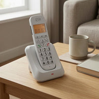 Backlit LCD Cordless Landline Telephone Numeric Keypad Handset Phone Memory Keys Base Station Phone Call Buttons