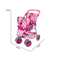 Realistic Design Doll Stroller Child Safe Foldable Doll Stroller Lightweight Toy Pram Long-Lasting Construction for Girls, Toddlers
