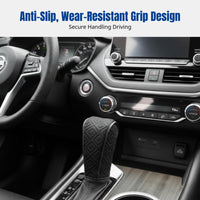 Embossed Leather Gear Cover, Universal Car Gear Knob Sleeve, Handbrake Protector, Anti-Slip, Interior Accessory