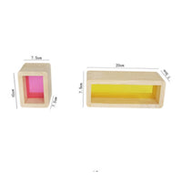 36 Pieces Wooden Blocks with Acrylic Transparent Rainbow Block Stackable Wooden Building Piece Set for Toddlers, Kids, Playroom